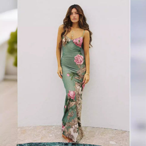 Vestido Cami Ajustado con Estampado Floral para Mujer
