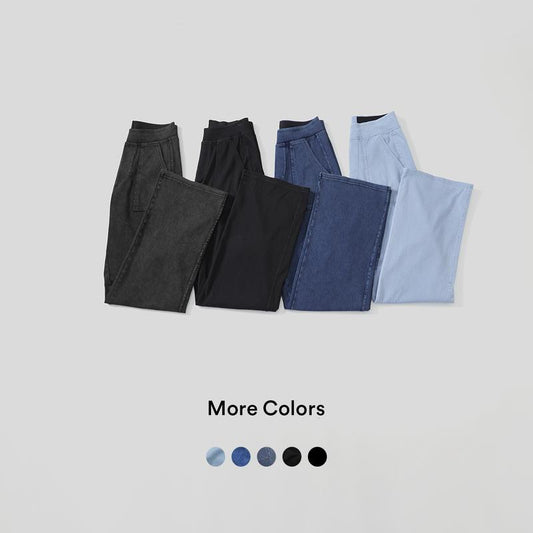 Jeans Deportivos de Pierna Ancha para Mujer
