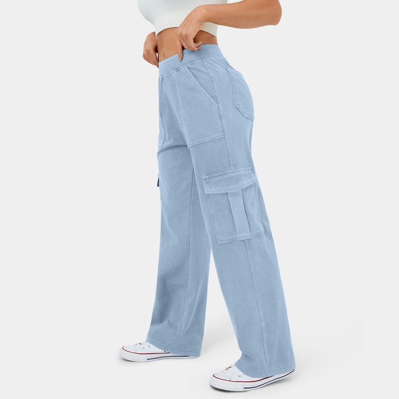 Jeans Deportivos de Pierna Ancha para Mujer