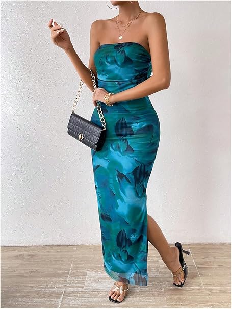 Vestido de Sol para Mujer con Espalda Descubierta y Fruncido