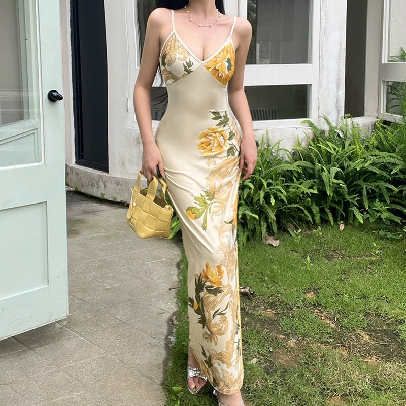 Vestido Cami Ajustado con Estampado Floral para Mujer