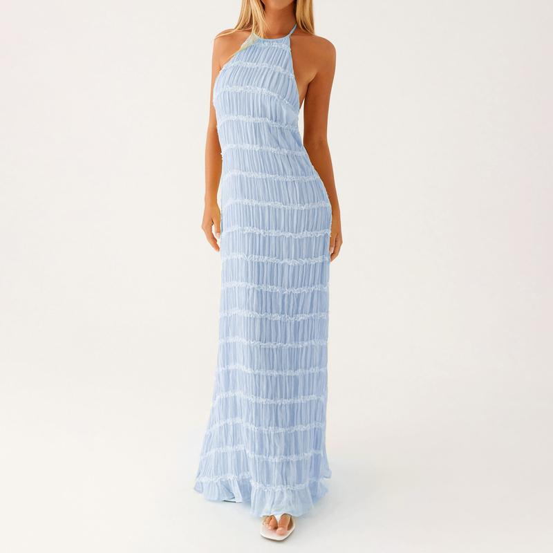 Vestido de Playa Ceñido al Cuerpo sin Espalda para Mujer