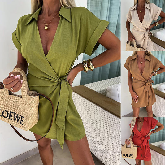 Vestido Casual con Escote en V para Mujer