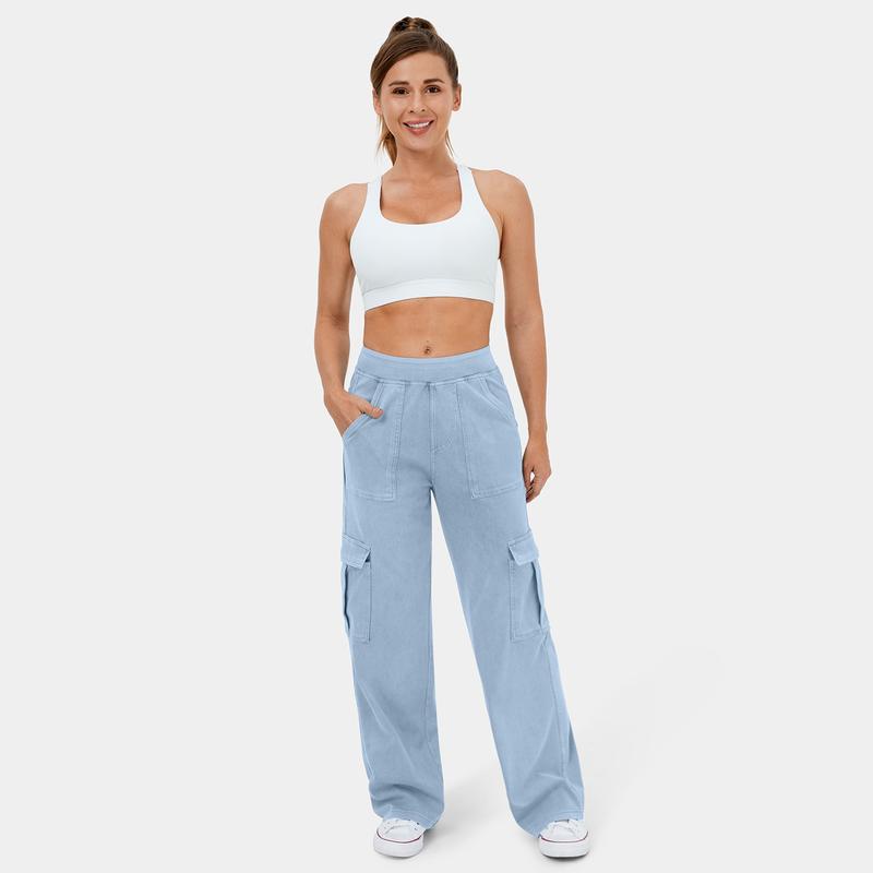 Jeans Deportivos de Pierna Ancha para Mujer
