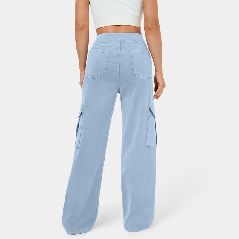 Jeans Deportivos de Pierna Ancha para Mujer
