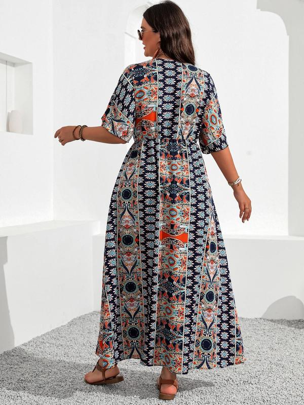 Vestido Casual con Escote en V (Tallas Extra)