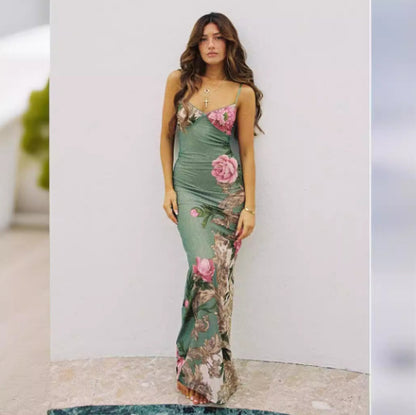 Vestido Cami Ajustado con Estampado Floral para Mujer