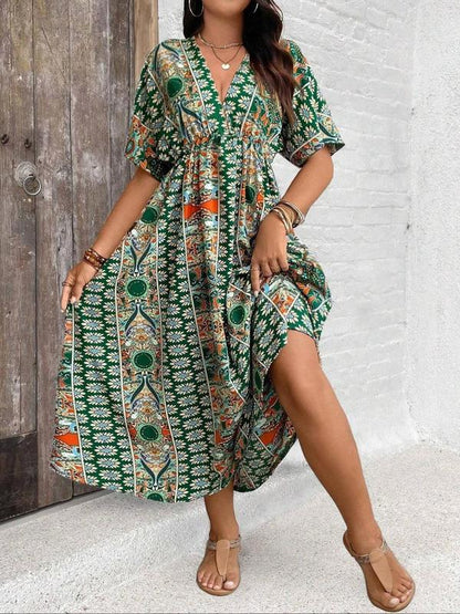Vestido Casual con Escote en V (Tallas Extra)