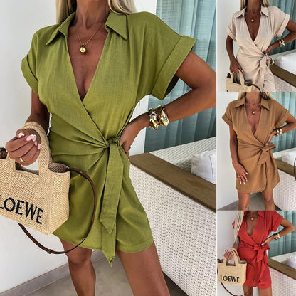 Vestido Casual con Escote en V para Mujer